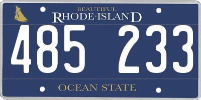 RI license plate 485233