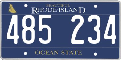 RI license plate 485234
