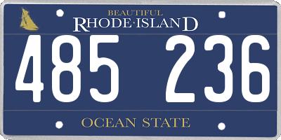 RI license plate 485236