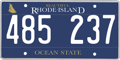 RI license plate 485237
