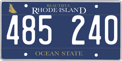 RI license plate 485240