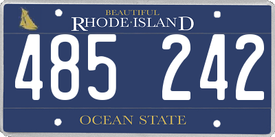 RI license plate 485242