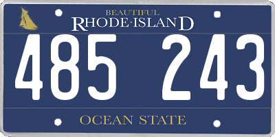 RI license plate 485243