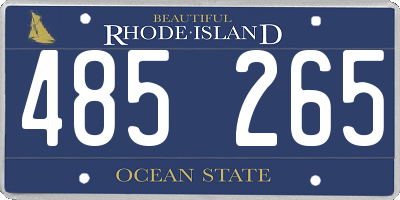 RI license plate 485265