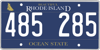 RI license plate 485285
