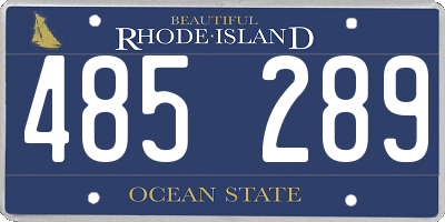 RI license plate 485289