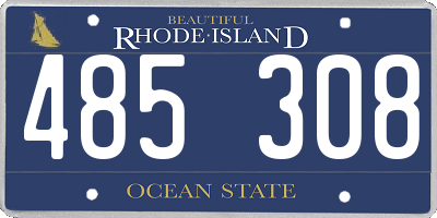 RI license plate 485308