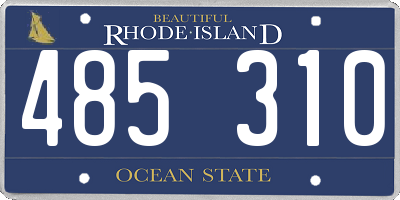 RI license plate 485310