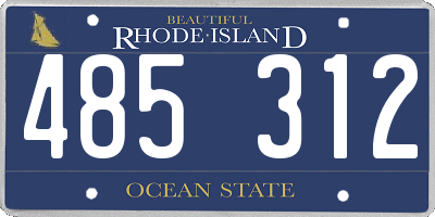 RI license plate 485312