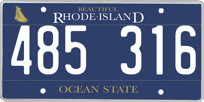 RI license plate 485316