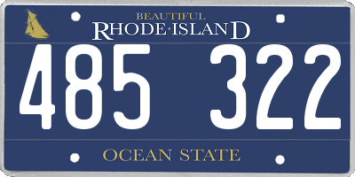 RI license plate 485322