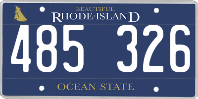 RI license plate 485326