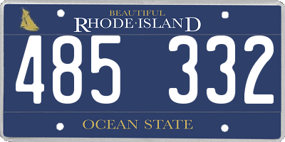 RI license plate 485332