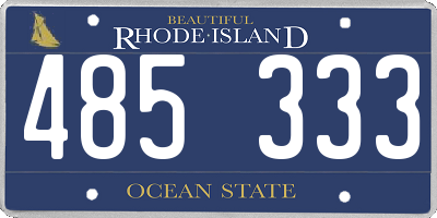 RI license plate 485333