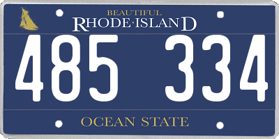 RI license plate 485334