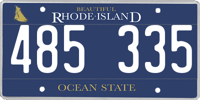 RI license plate 485335