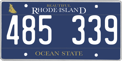 RI license plate 485339