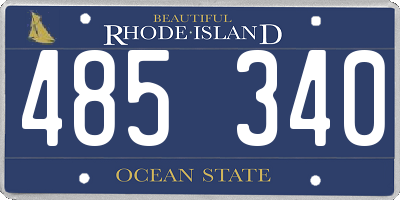 RI license plate 485340