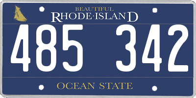 RI license plate 485342