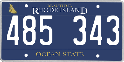RI license plate 485343