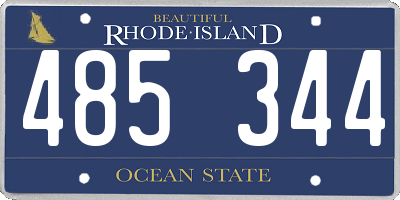 RI license plate 485344