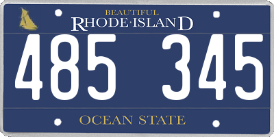 RI license plate 485345