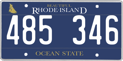 RI license plate 485346