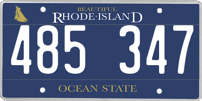 RI license plate 485347