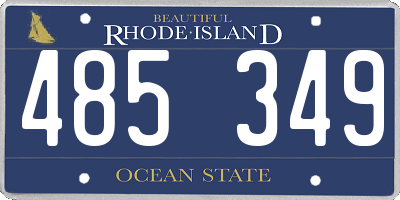 RI license plate 485349