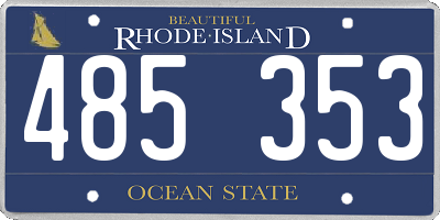 RI license plate 485353