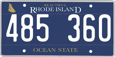 RI license plate 485360