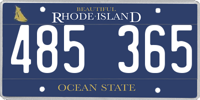 RI license plate 485365