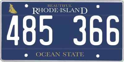 RI license plate 485366