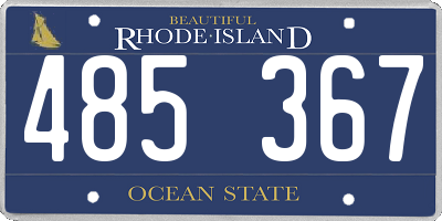 RI license plate 485367