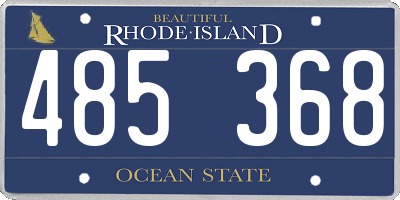 RI license plate 485368