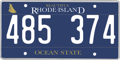 RI license plate 485374