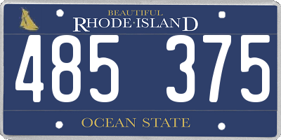 RI license plate 485375