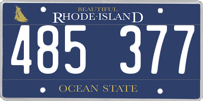 RI license plate 485377