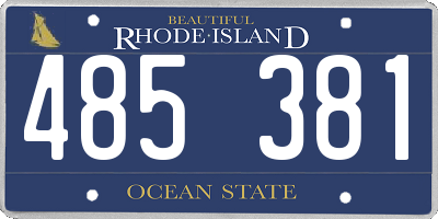 RI license plate 485381