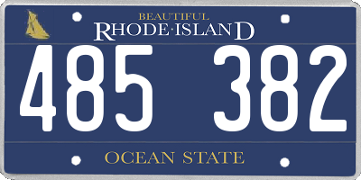 RI license plate 485382