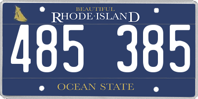 RI license plate 485385
