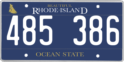 RI license plate 485386