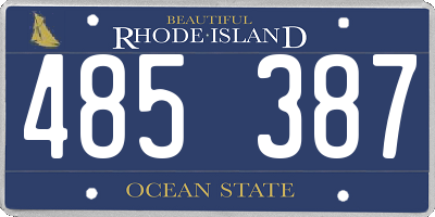 RI license plate 485387