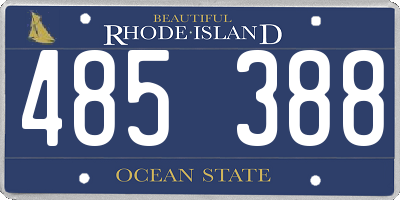 RI license plate 485388