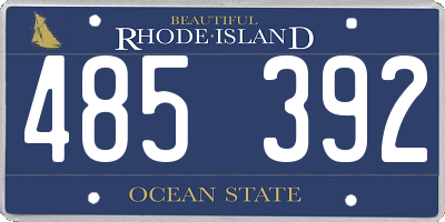 RI license plate 485392