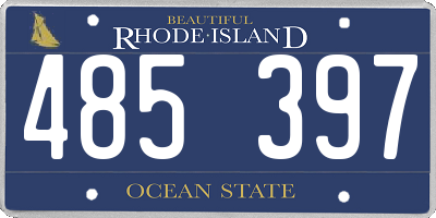 RI license plate 485397