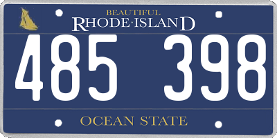 RI license plate 485398