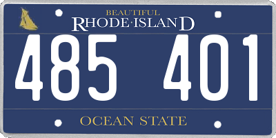RI license plate 485401