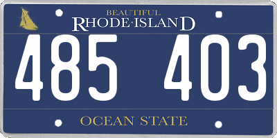 RI license plate 485403