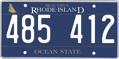 RI license plate 485412